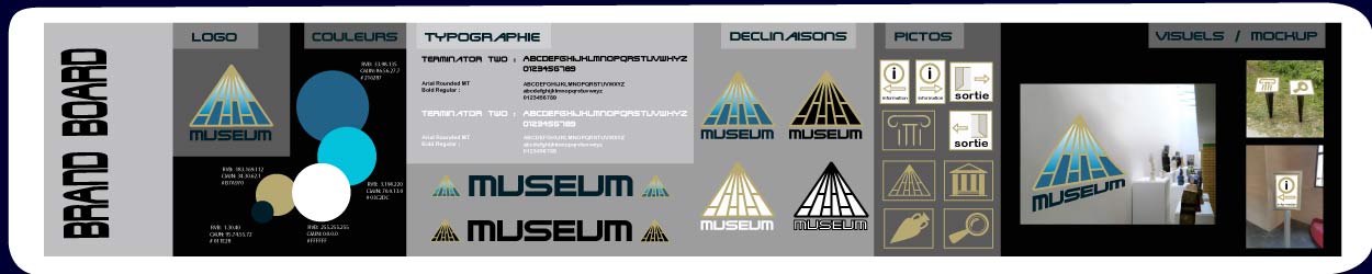 brand board, charte graphique, pour un musée