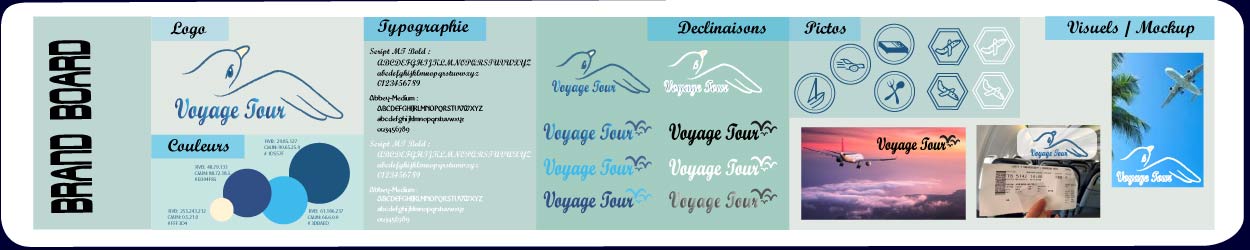 brand board, charte graphique, pour un tour operator